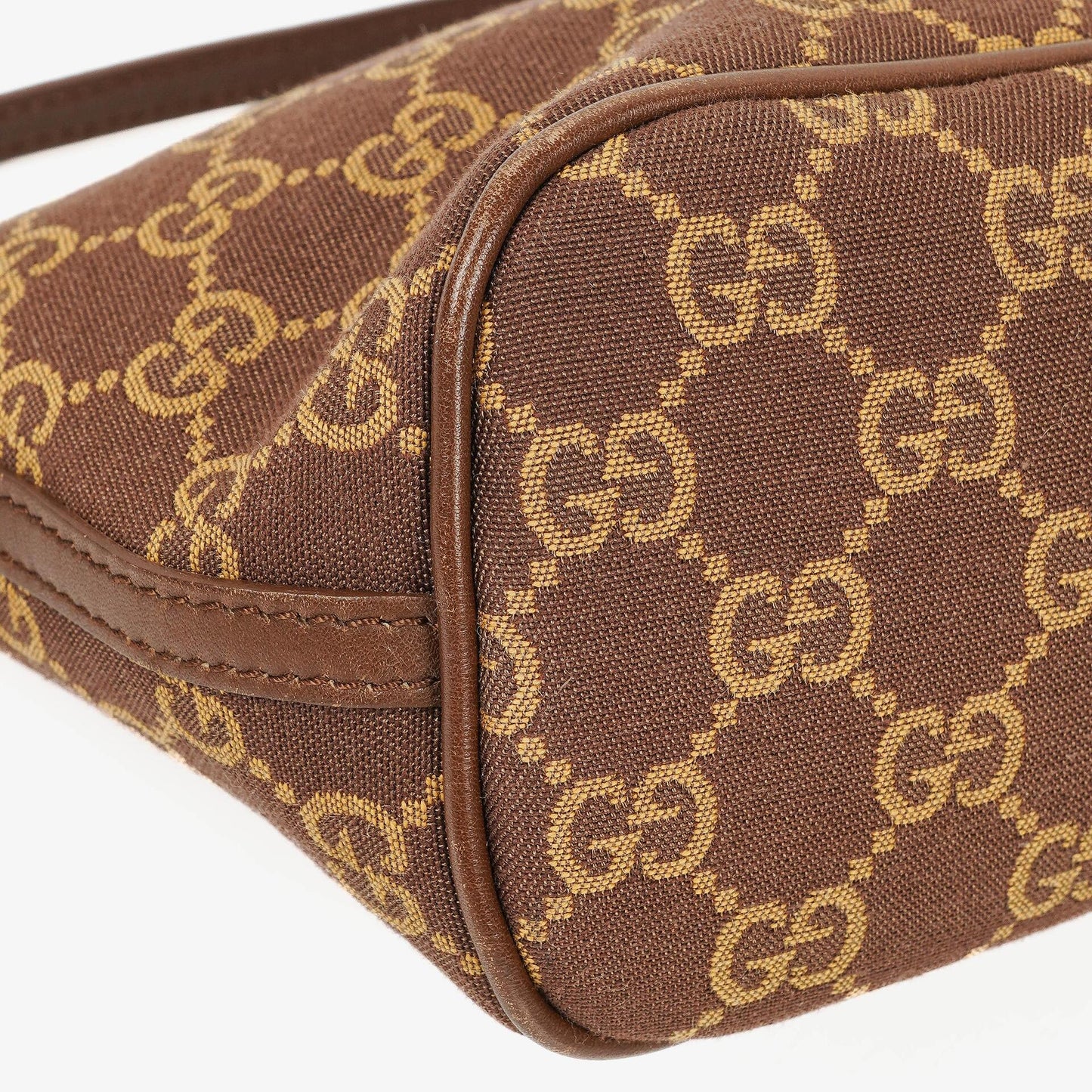 Gucci Baguette Pochette Boat Brown GG Monogram Bag