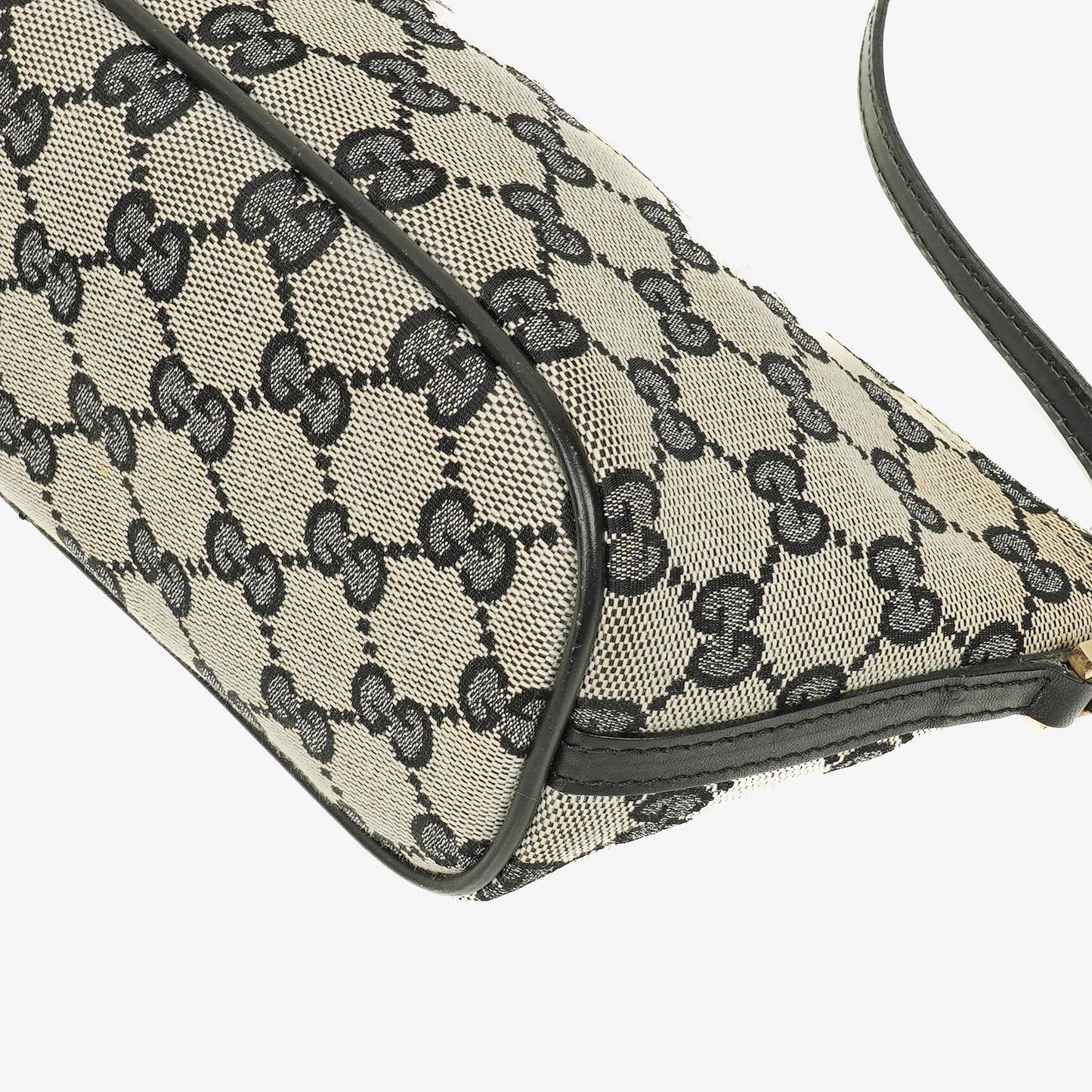 Gucci Baguette Pochette Boat Grey GG Monogram Bag