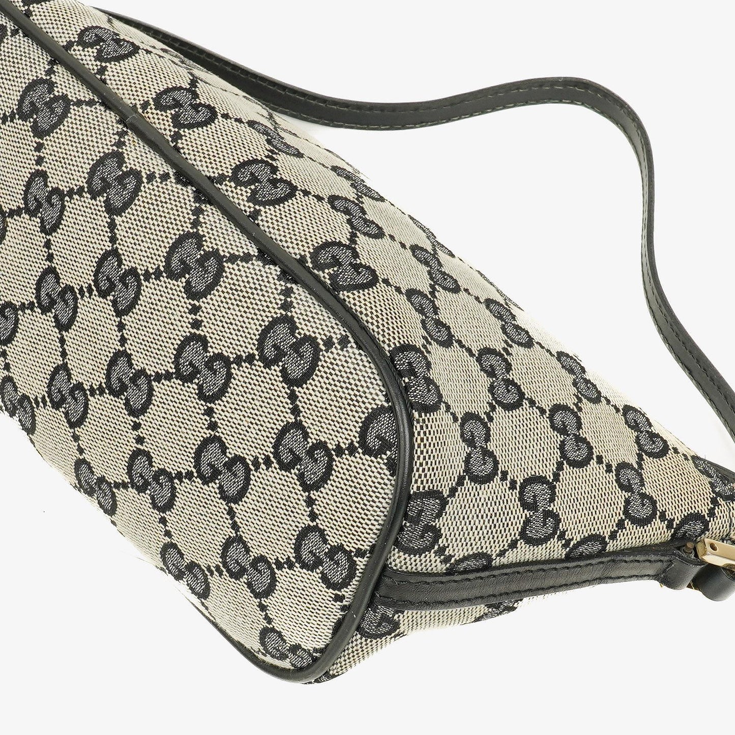 Gucci Baguette Pochette Boat Grey GG Monogram Bag