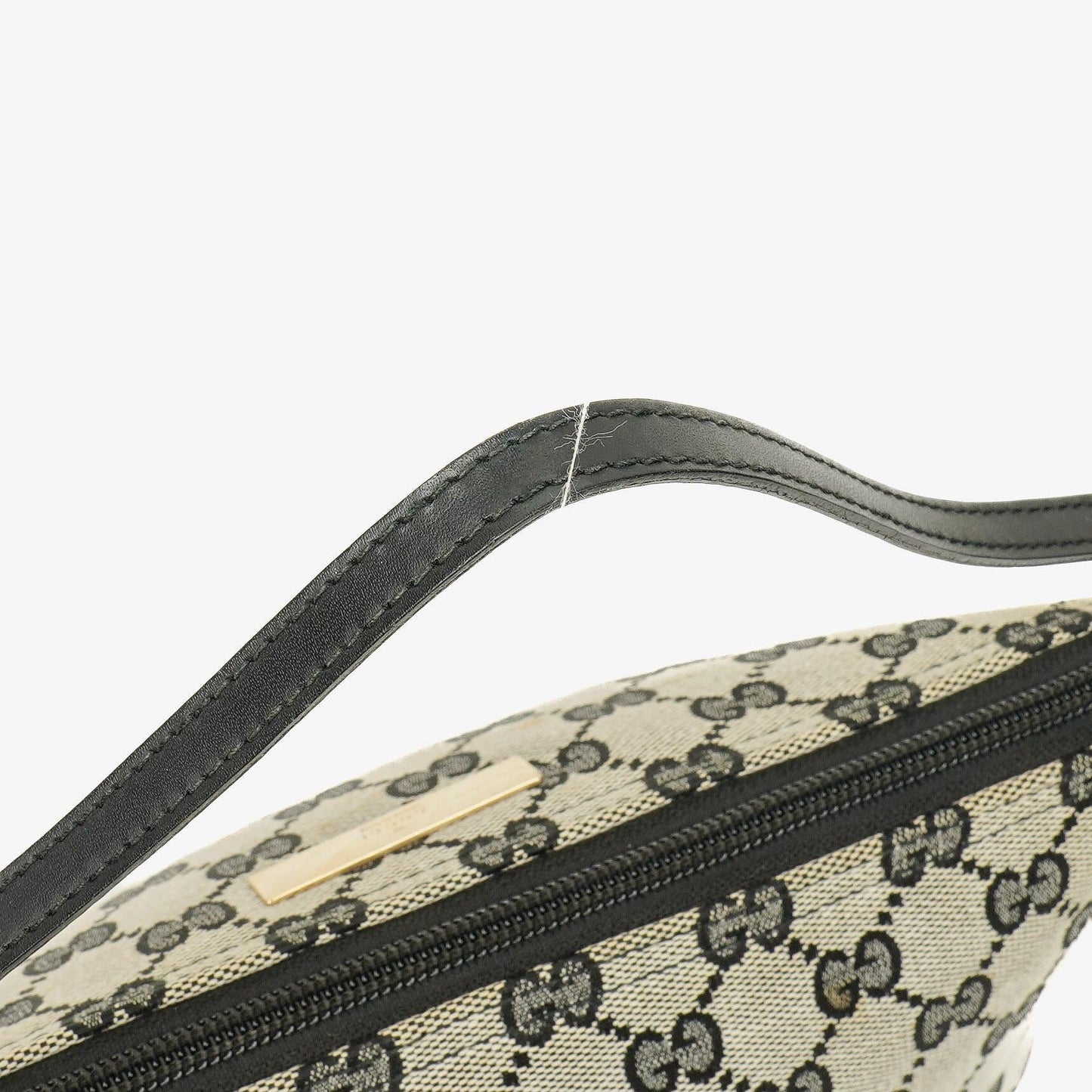 Gucci Baguette Pochette Boat Grey GG Monogram Bag