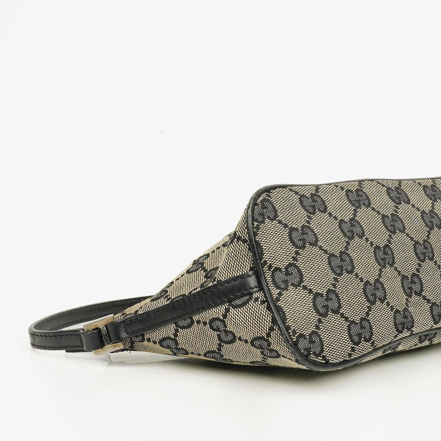 Gucci Baguette Pochette Boat Grey/Black GG Monogram Bag