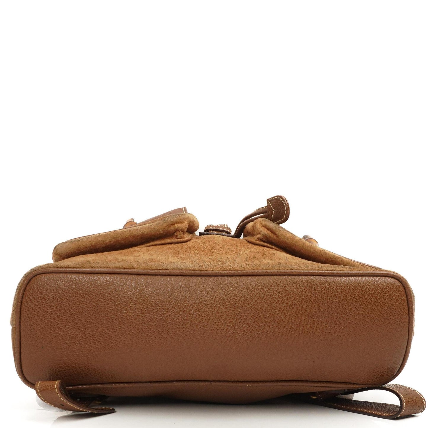 Gucci Bamboo Backpack Brown Suede And Leather