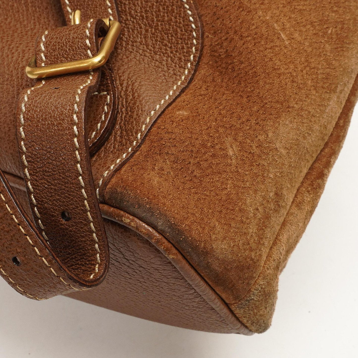 Gucci Bamboo Backpack Brown Suede And Leather