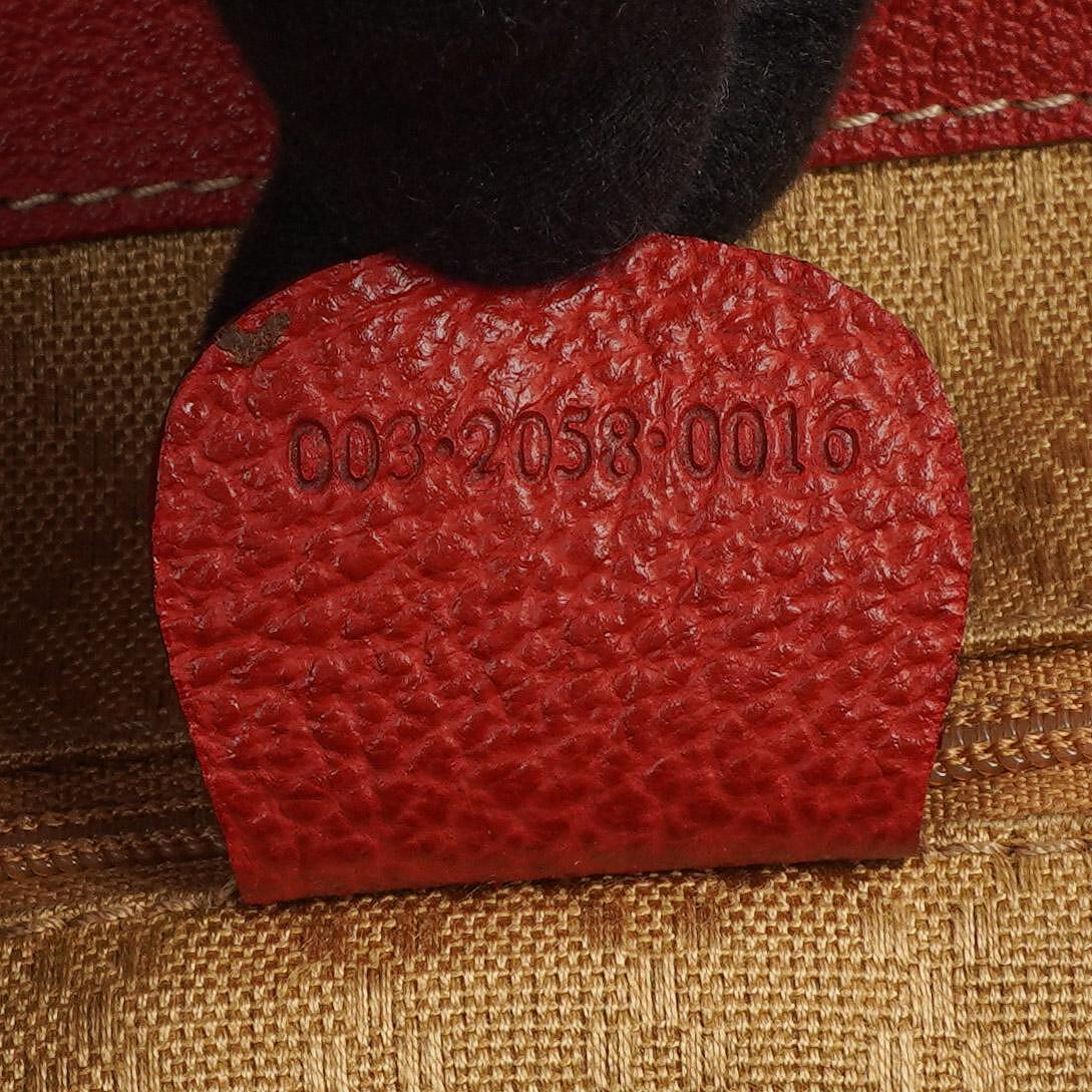 Gucci Bamboo Red Suede And Leather Backpack