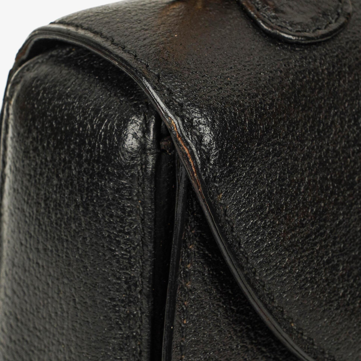 Gucci Bamboo Top Handle Black Leather Bag
