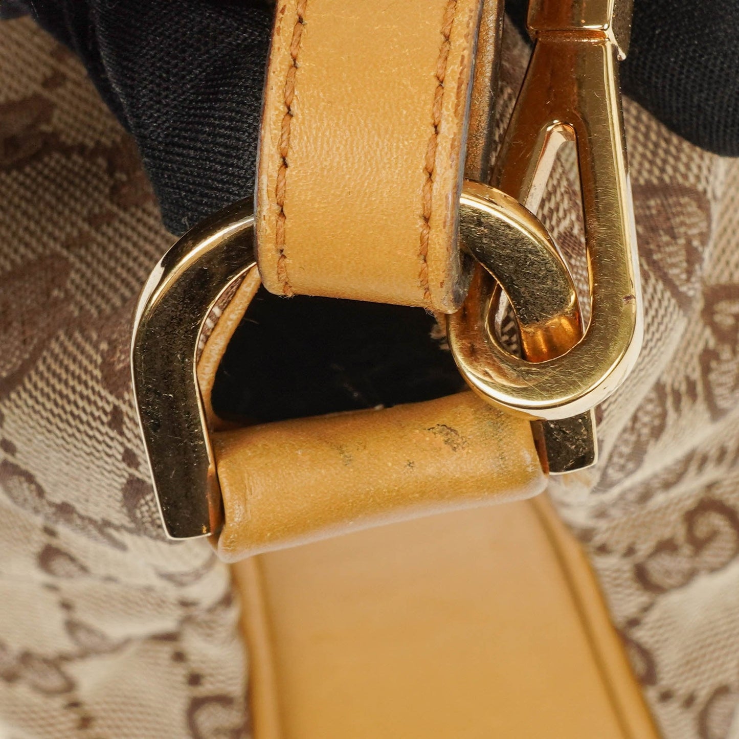 Gucci Bamboo Top Handle GG Canvas and Leather Hobo Bag