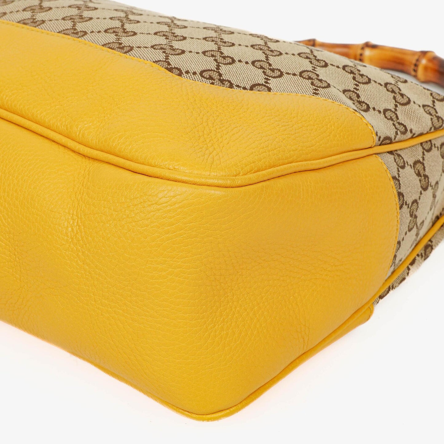Gucci Bamboo Top Handle GG Canvas Biege Hobo Bag