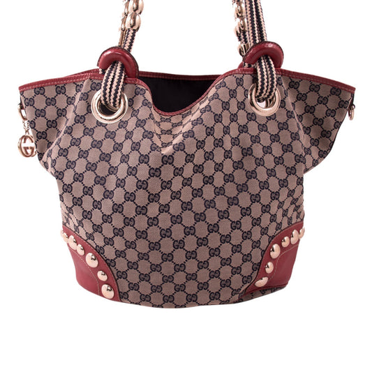 Gucci Leather Canvas Shoulder Bag Style 31