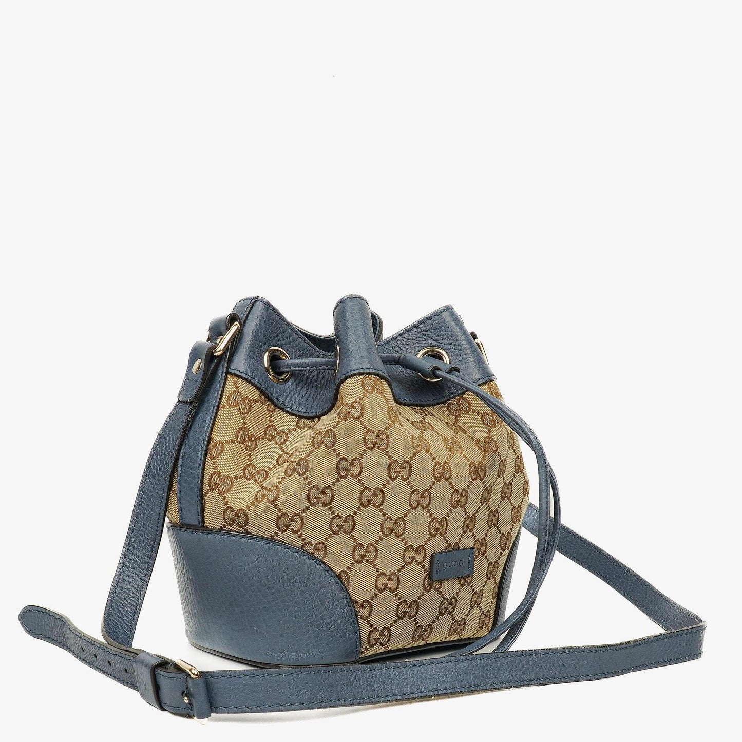 Gucci Beige Ebony Washed Ink Monogram Cellarius Calfskin Bucket Bag