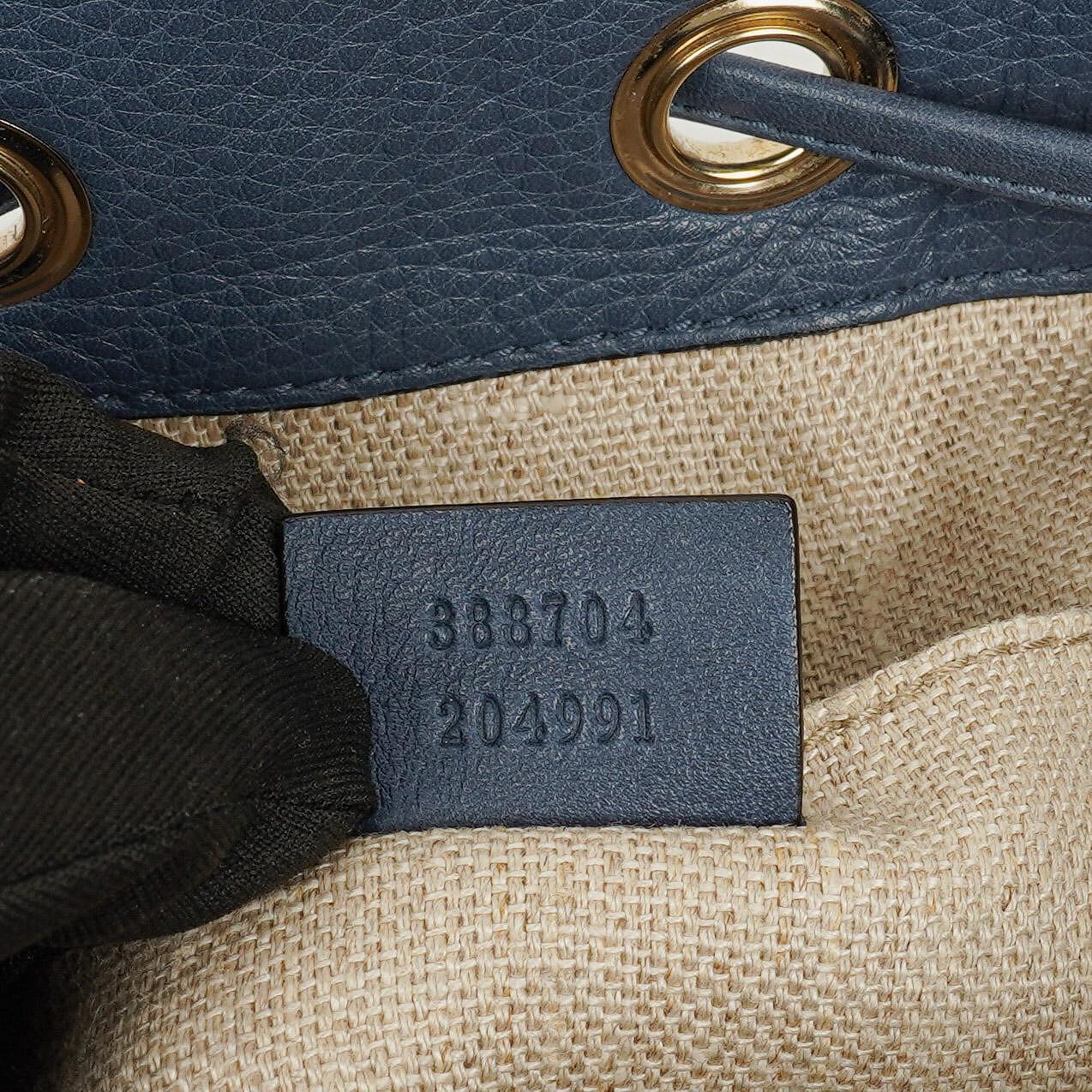 Gucci Beige Ebony Washed Ink Monogram Cellarius Calfskin Bucket Bag