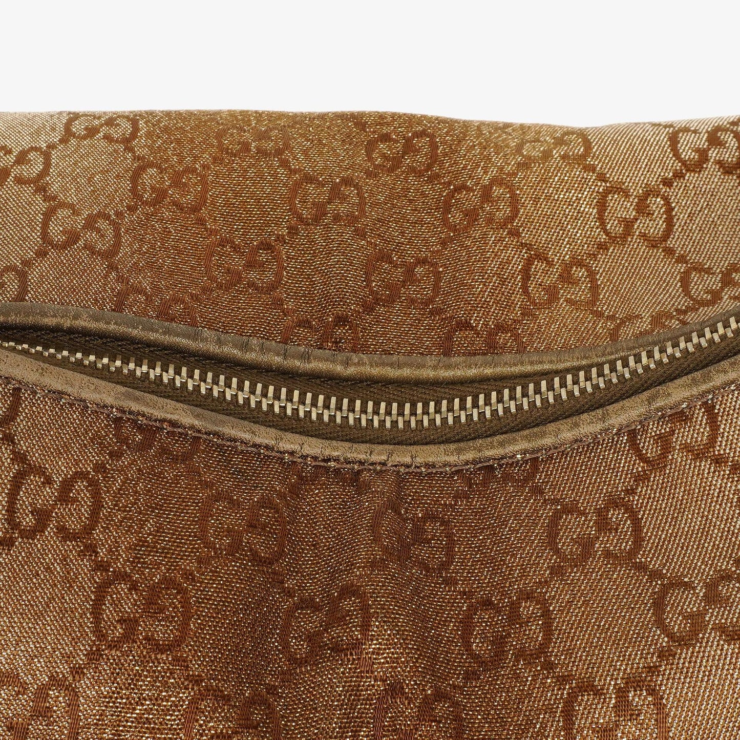 Gucci Beige Metallic Monogram GG Canvas Heart-Bit Hobo Bag