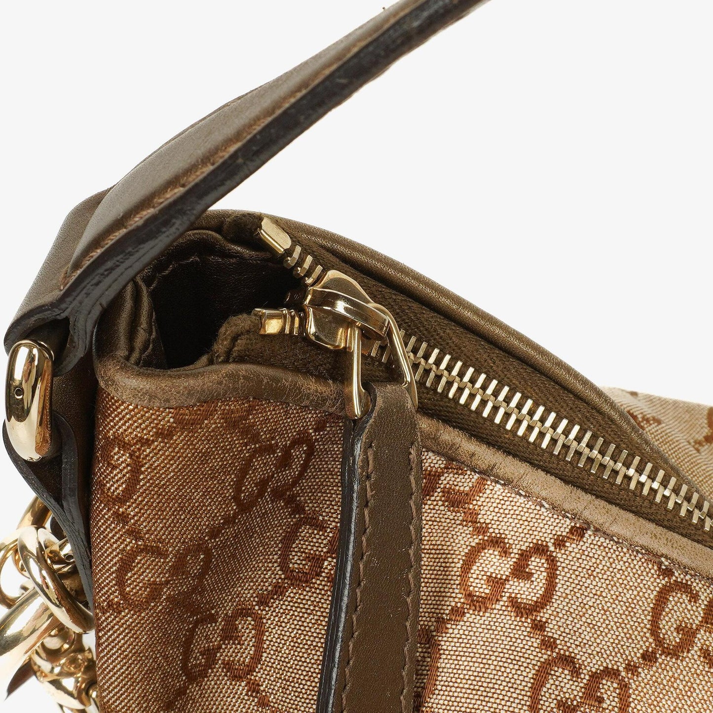 Gucci Beige Metallic Monogram GG Canvas Heart-Bit Hobo Bag