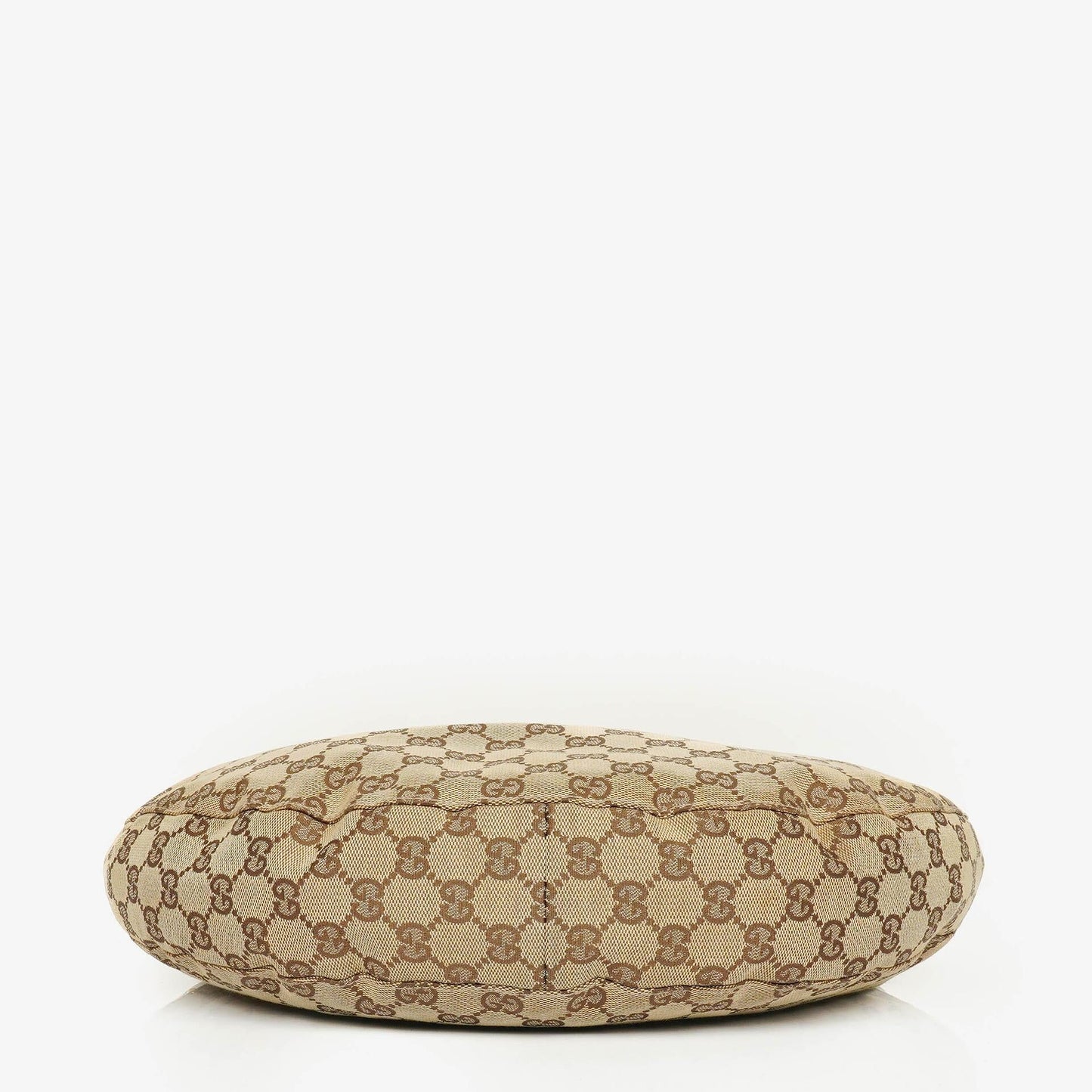 Gucci Beige/Ebony GG Canvas Green Metallic Bamboo Ring Hobo Bag