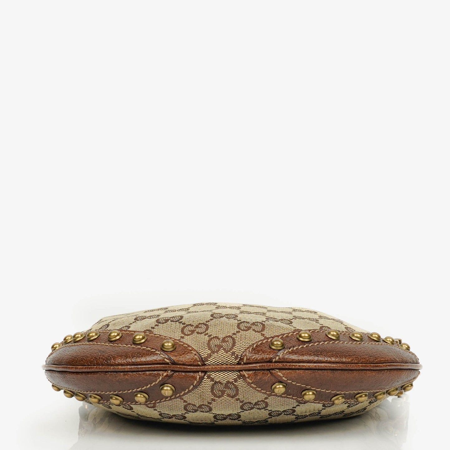 Gucci Beige/Ebony GG Canvas Studded Pelham Small Shoulder Bag