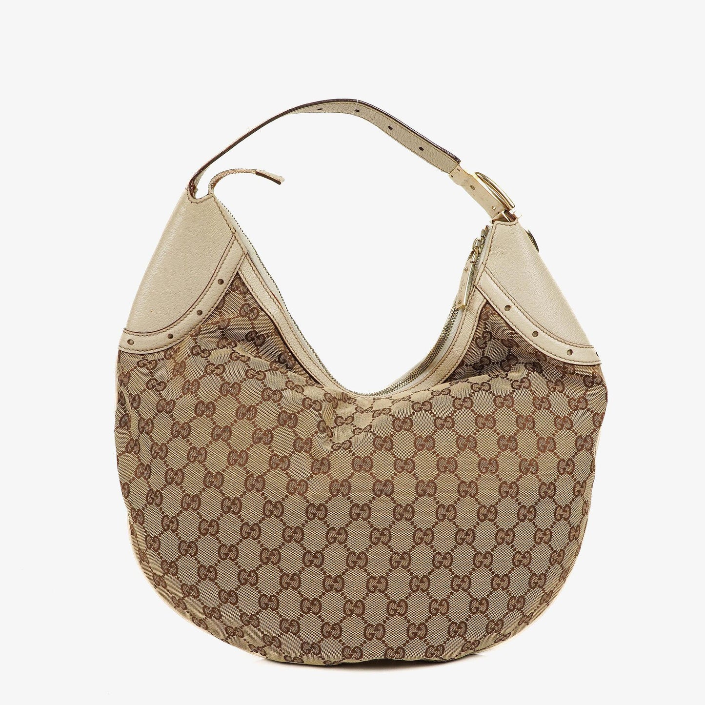 Gucci Beige/Ebony GG Fabric Canvas Hobo Bag
