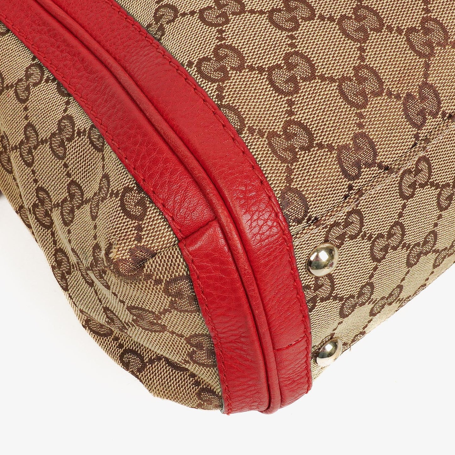 Gucci Beige/Red Bella GG Canvas Top Handle Bag