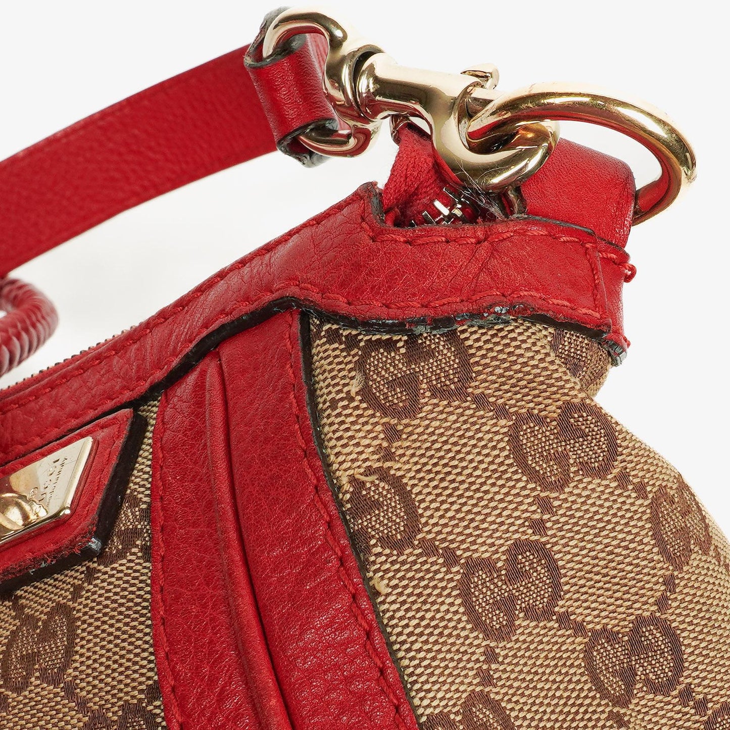 Gucci Beige/Red Bella GG Canvas Top Handle Bag
