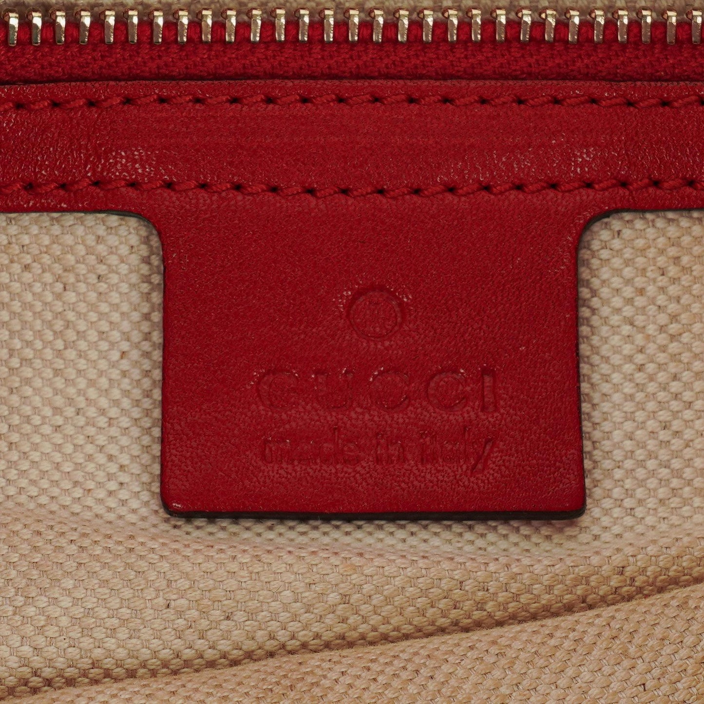 Gucci Beige/Red Bella GG Canvas Top Handle Bag