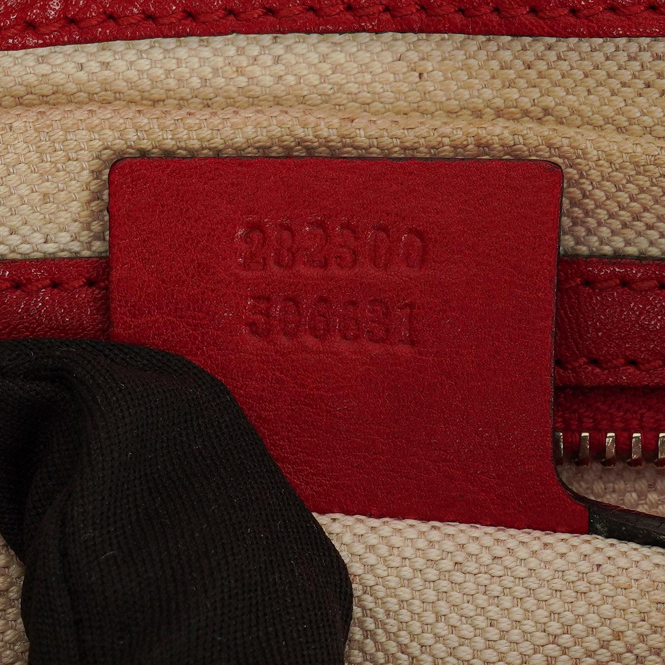 Gucci Beige/Red Bella GG Canvas Top Handle Bag
