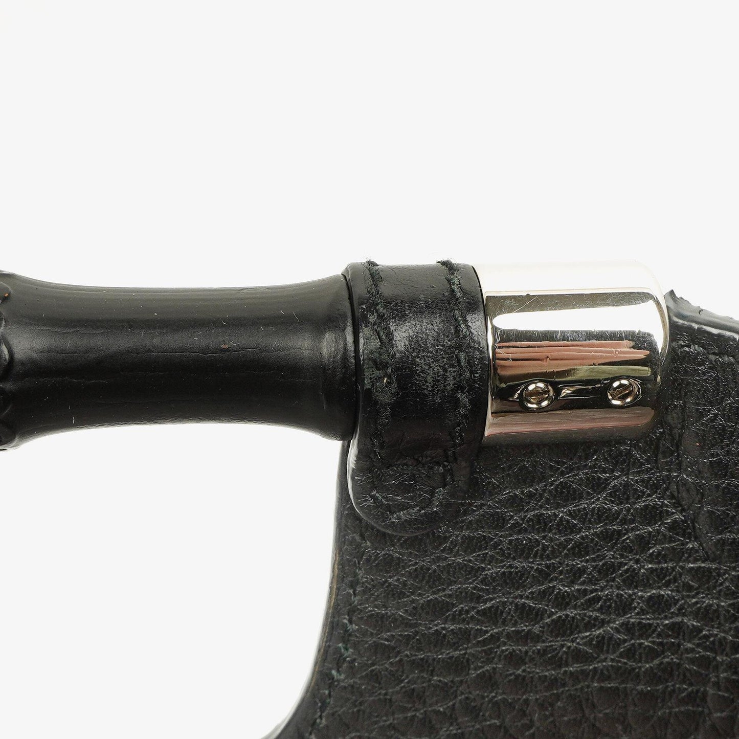 Gucci Black Calfskin Bamboo Daily Shopper Bag