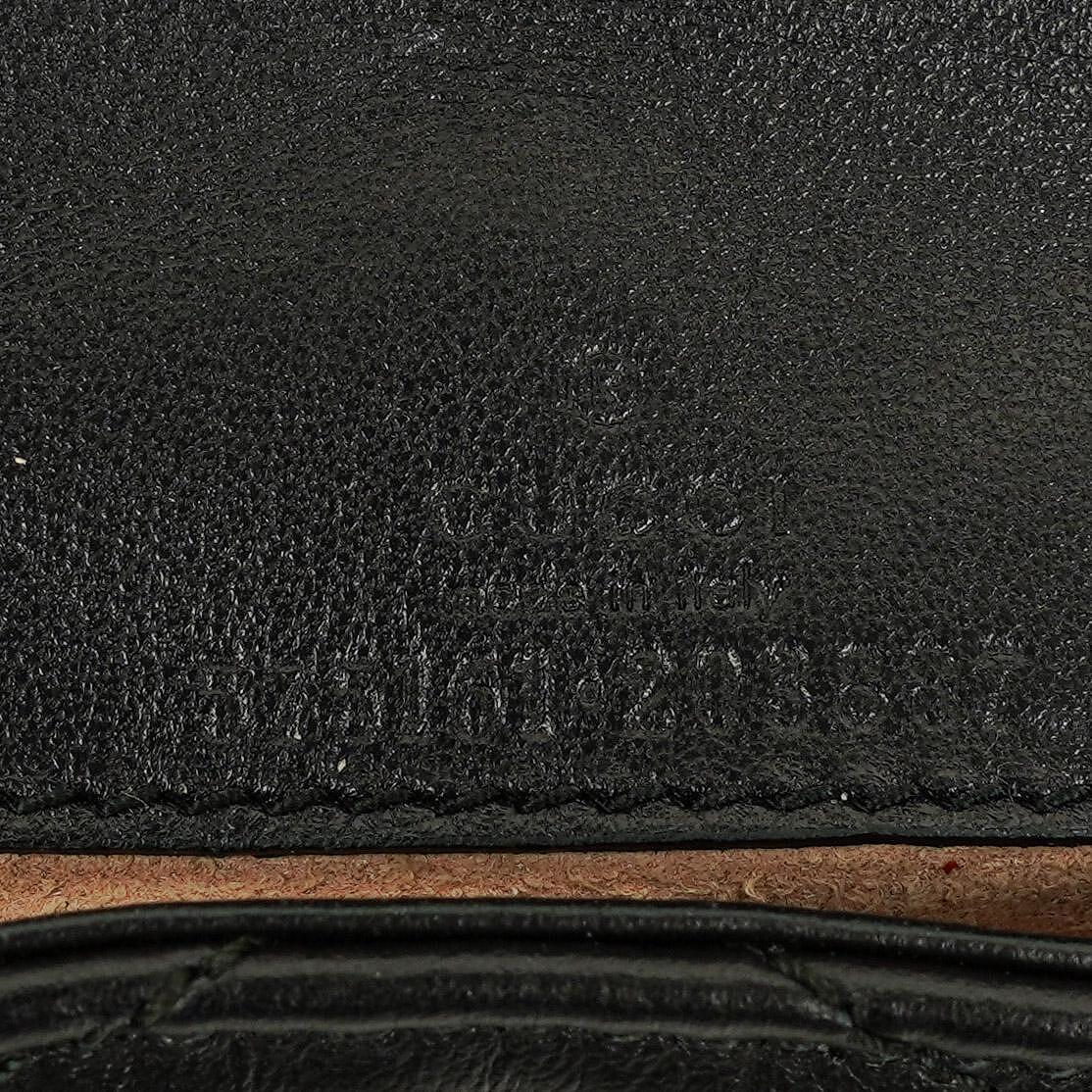 Gucci Black Calfskin Matelasse GG Marmont 2.0 Coin Purse On A Chain