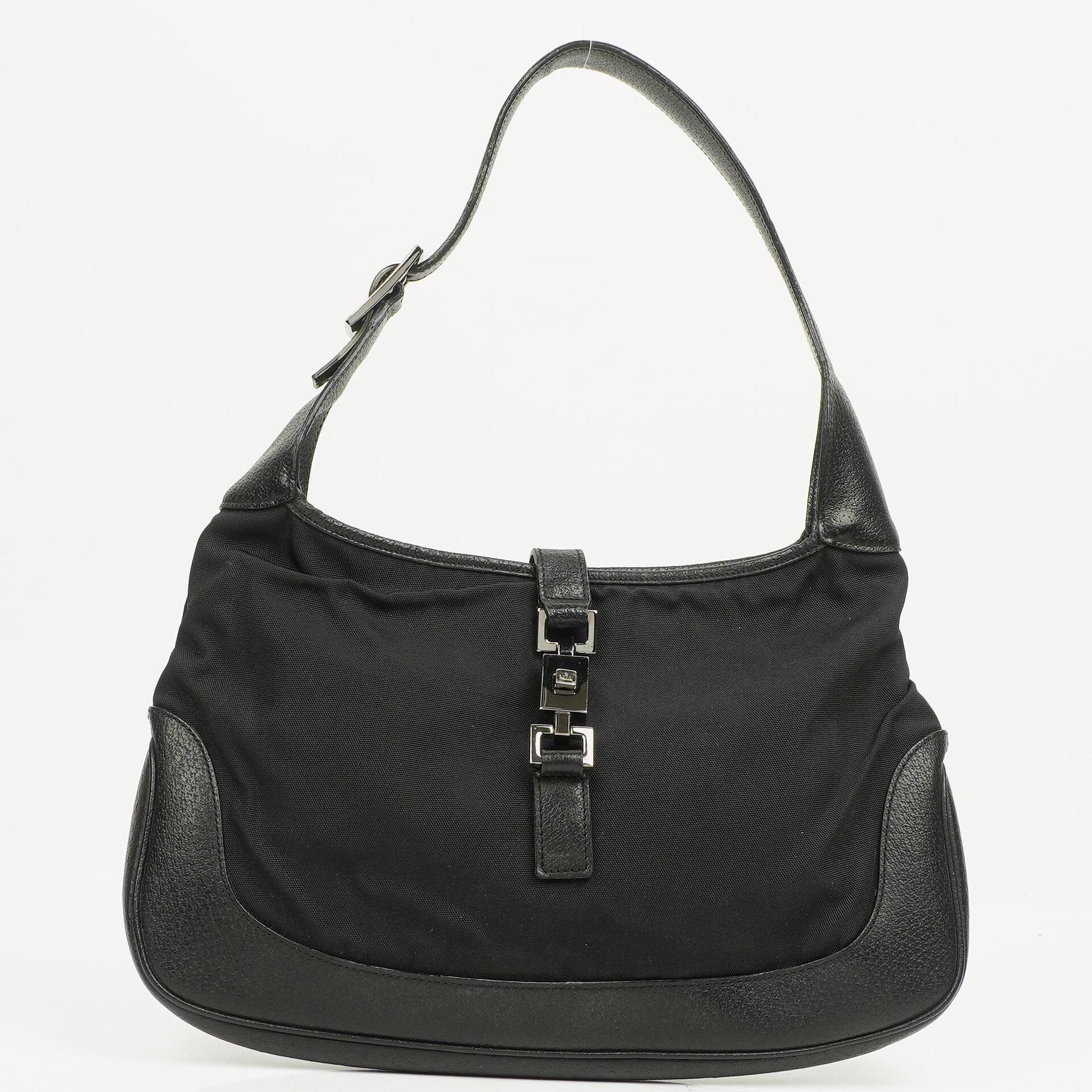 Gucci Black Canvas And Leather Jackie Medium Vintage Shoulder Bag