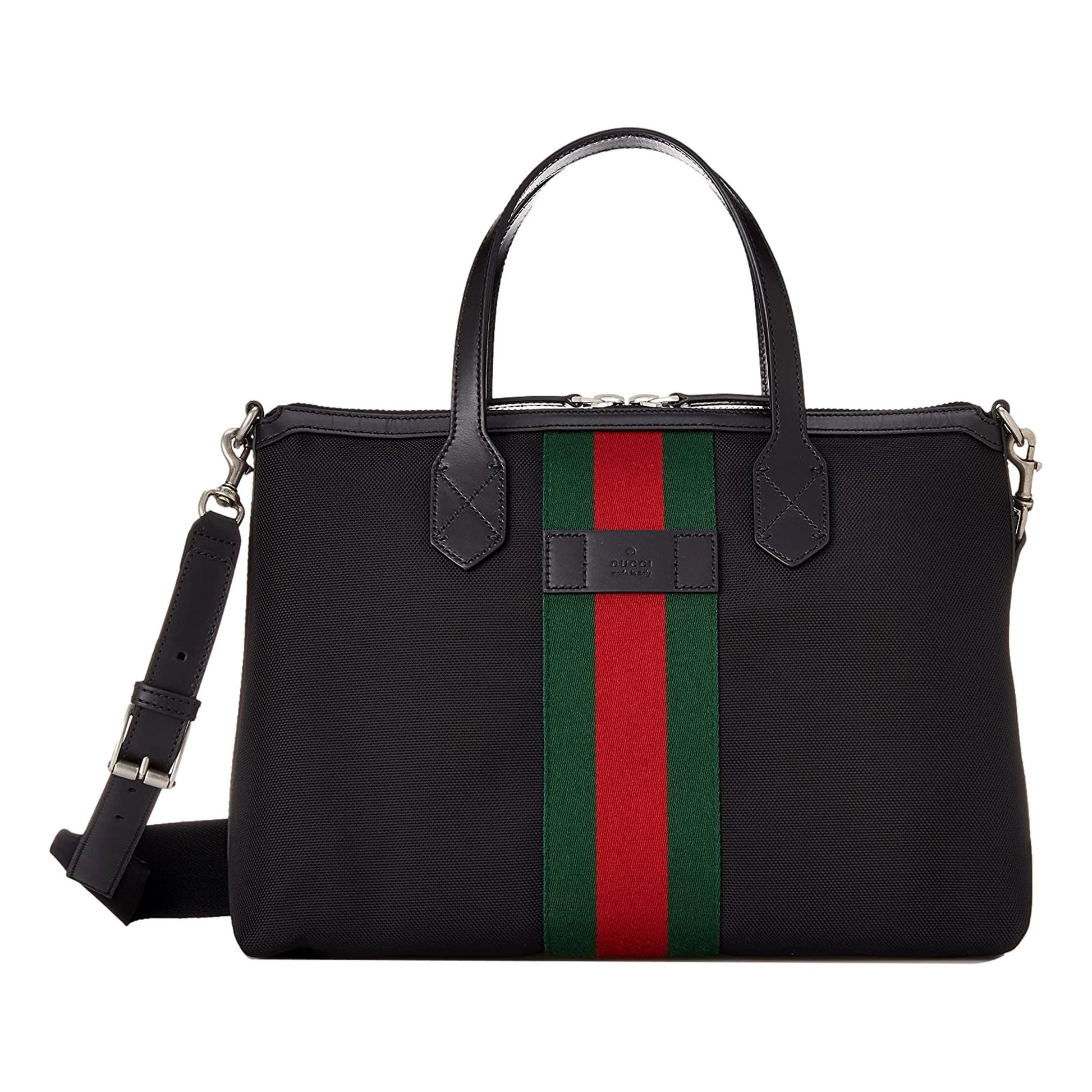 Gucci Monogram Nylon Leather Canvas Tote