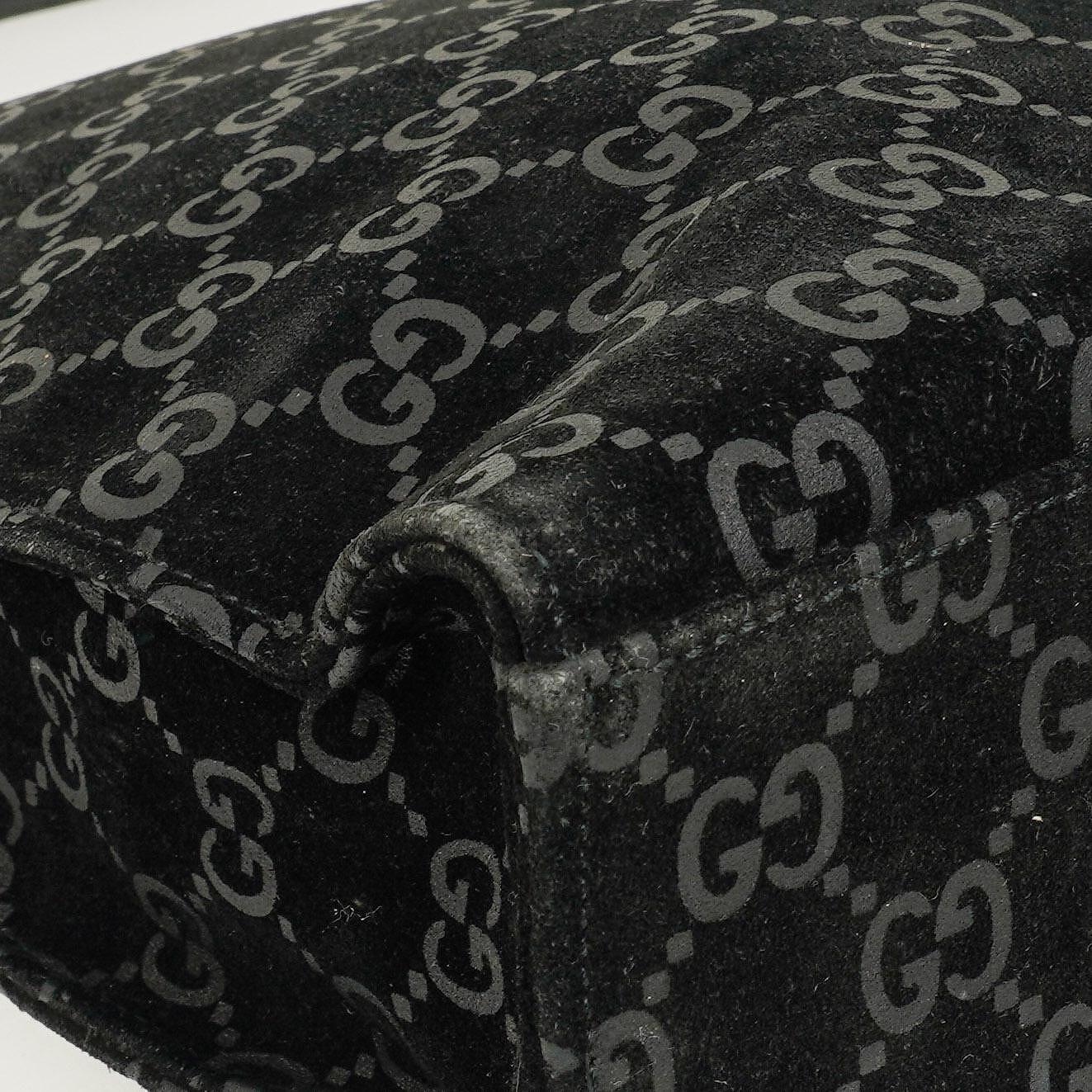 Gucci Black Jackie GG Suede Square Bag