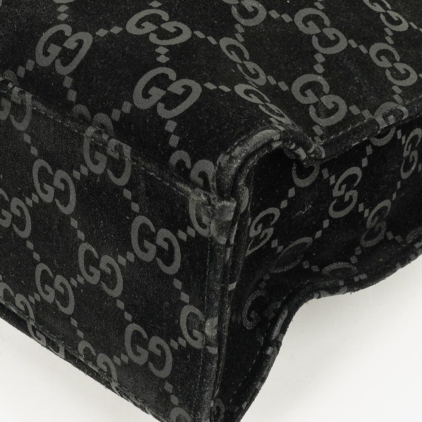 Gucci Black Jackie GG Suede Square Bag