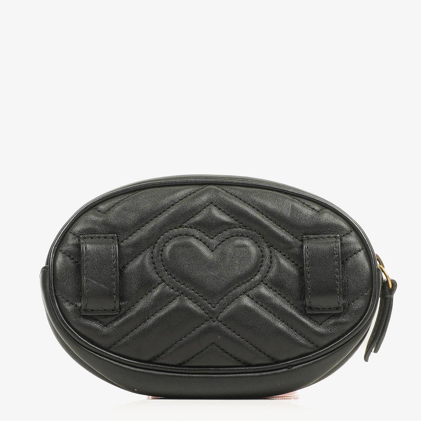 Gucci Black Leather GG Marmont Belt Bag