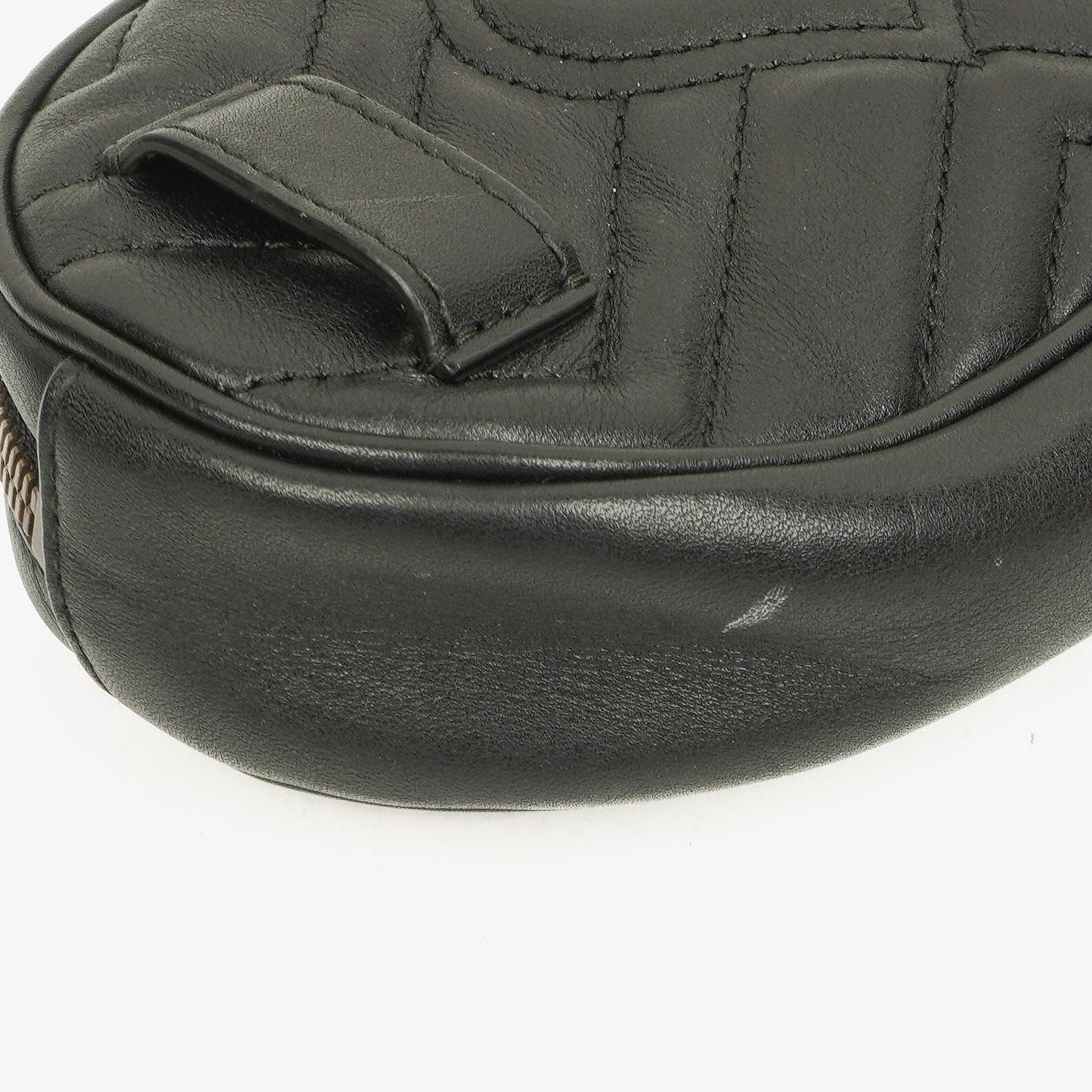 Gucci Black Leather GG Marmont Belt Bag