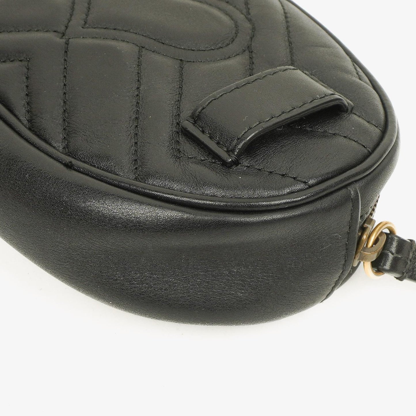 Gucci Black Leather GG Marmont Belt Bag