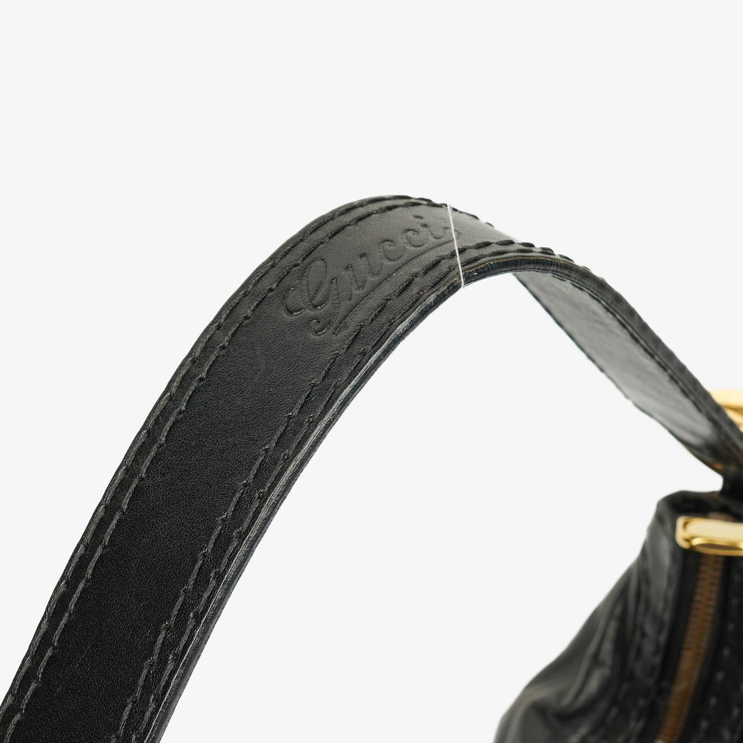 Gucci Black Leather Medium Jockey Hobo Bag