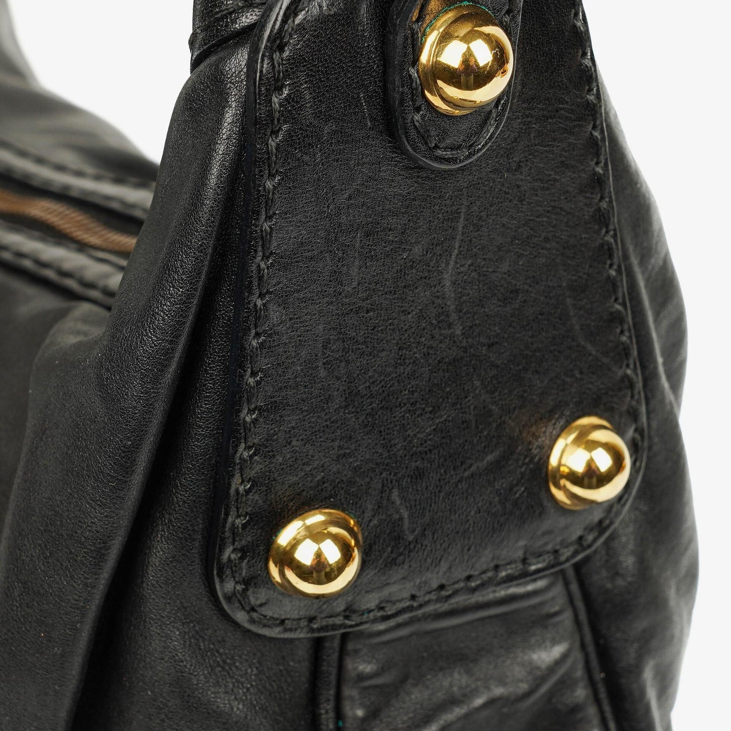 Gucci Black Leather Medium Jockey Hobo Bag