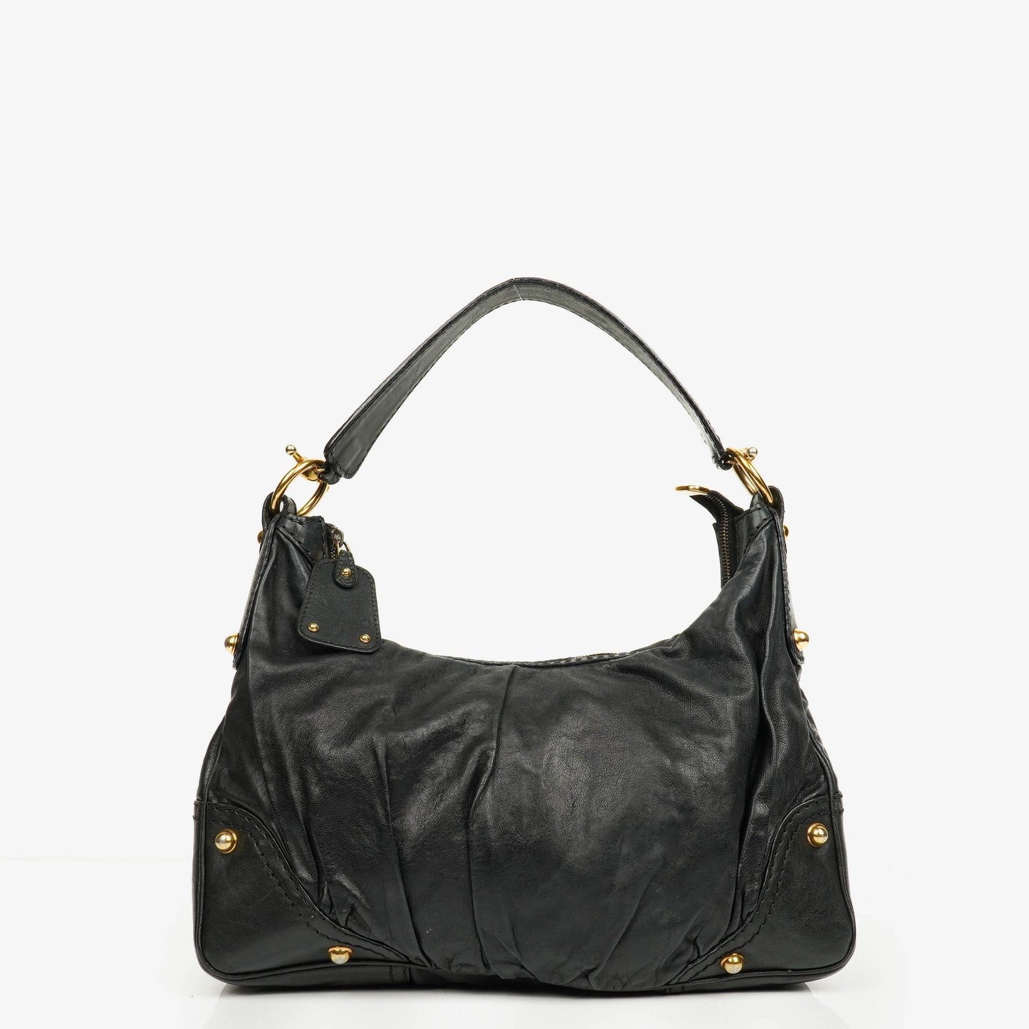 Gucci Black Leather Medium Jockey Hobo Bag