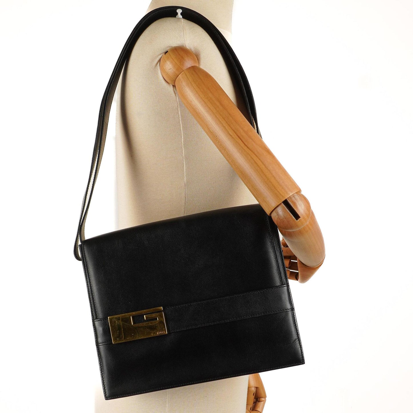 Gucci Black Leather Shoulder Bag