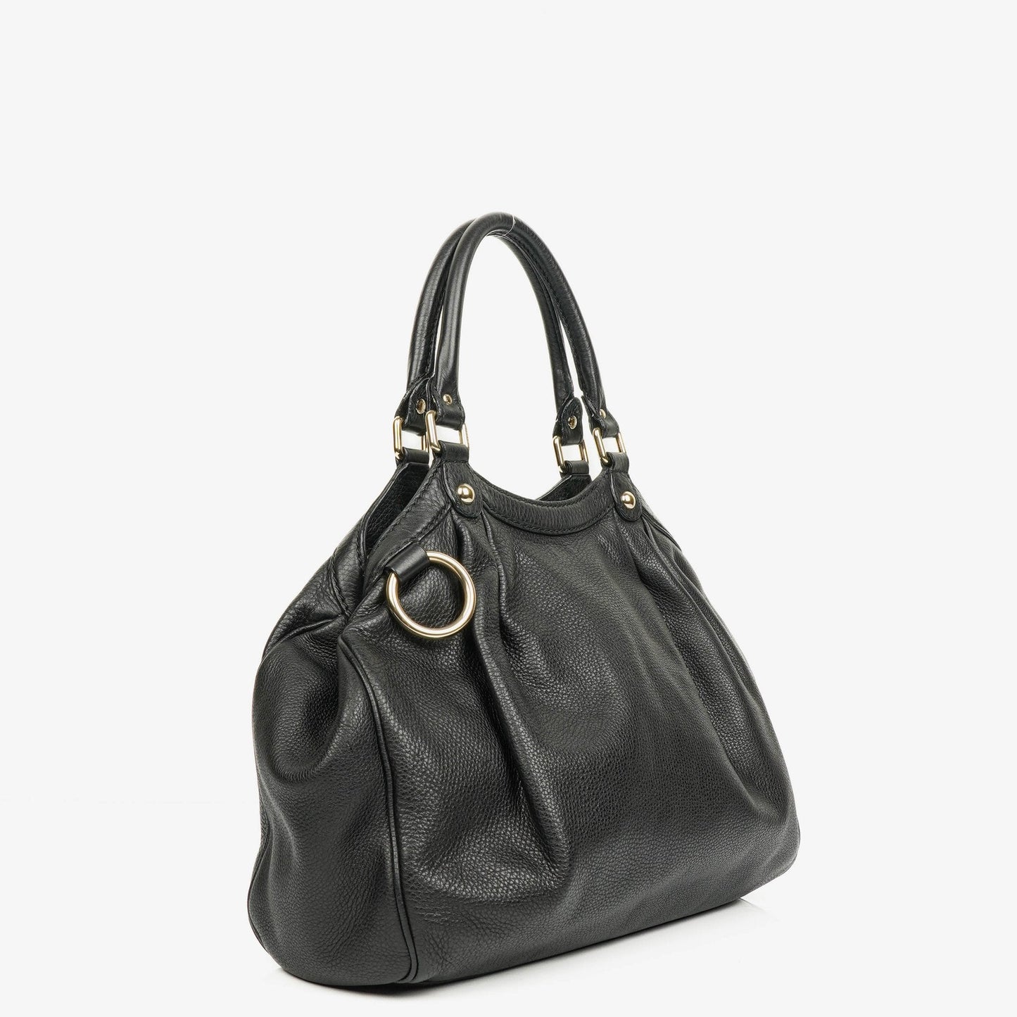Gucci Black Leather Sukey Shoulder Hobo Bag
