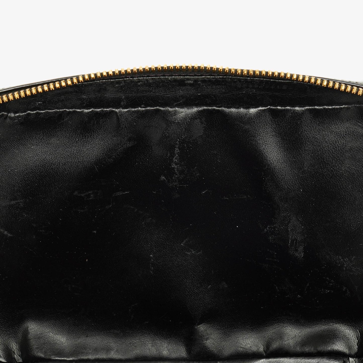 Gucci Black Patent Leather Bamboo Vanity Bag