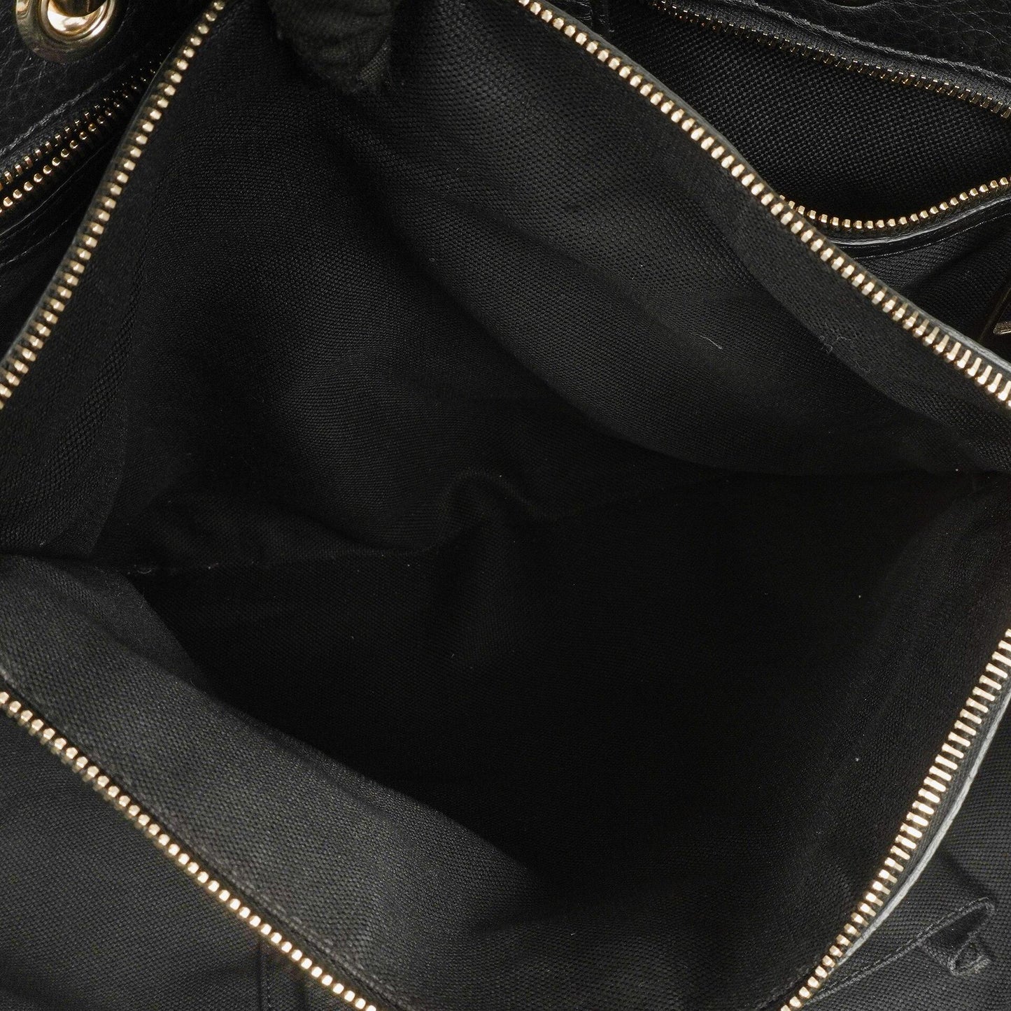 Gucci Black Pebbled Leather Bamboo Shopper Top Handle Large Tote Bag