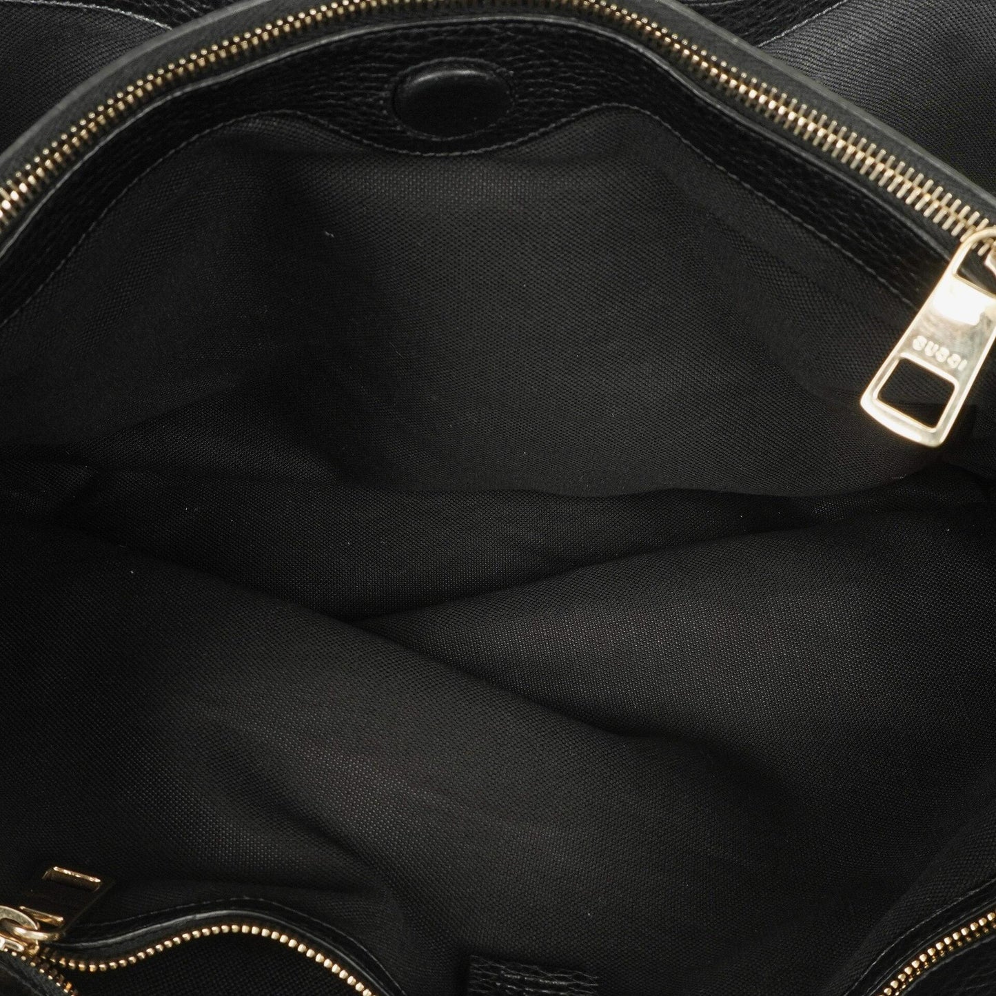 Gucci Black Pebbled Leather Bamboo Shopper Top Handle Large Tote Bag
