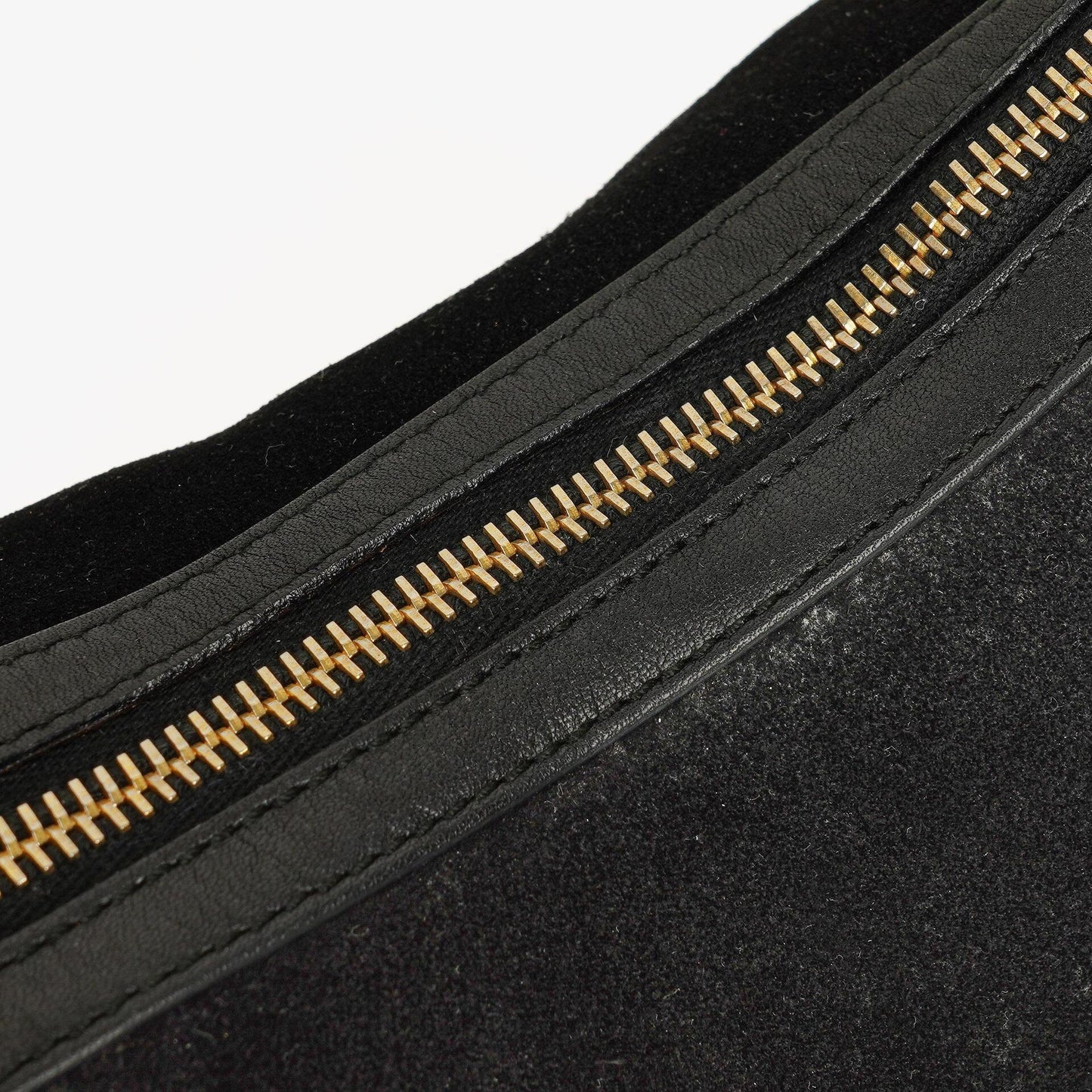 Gucci Black Suede And Leather Shoulder Hobo Bag