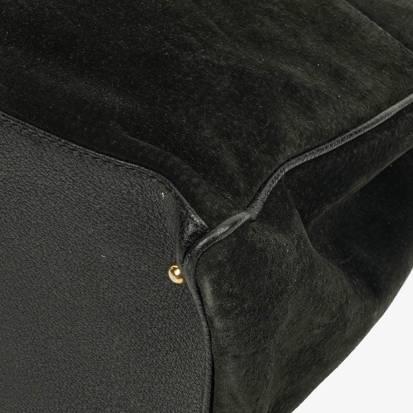 Gucci Black Vintage Suede Bamboo Tote