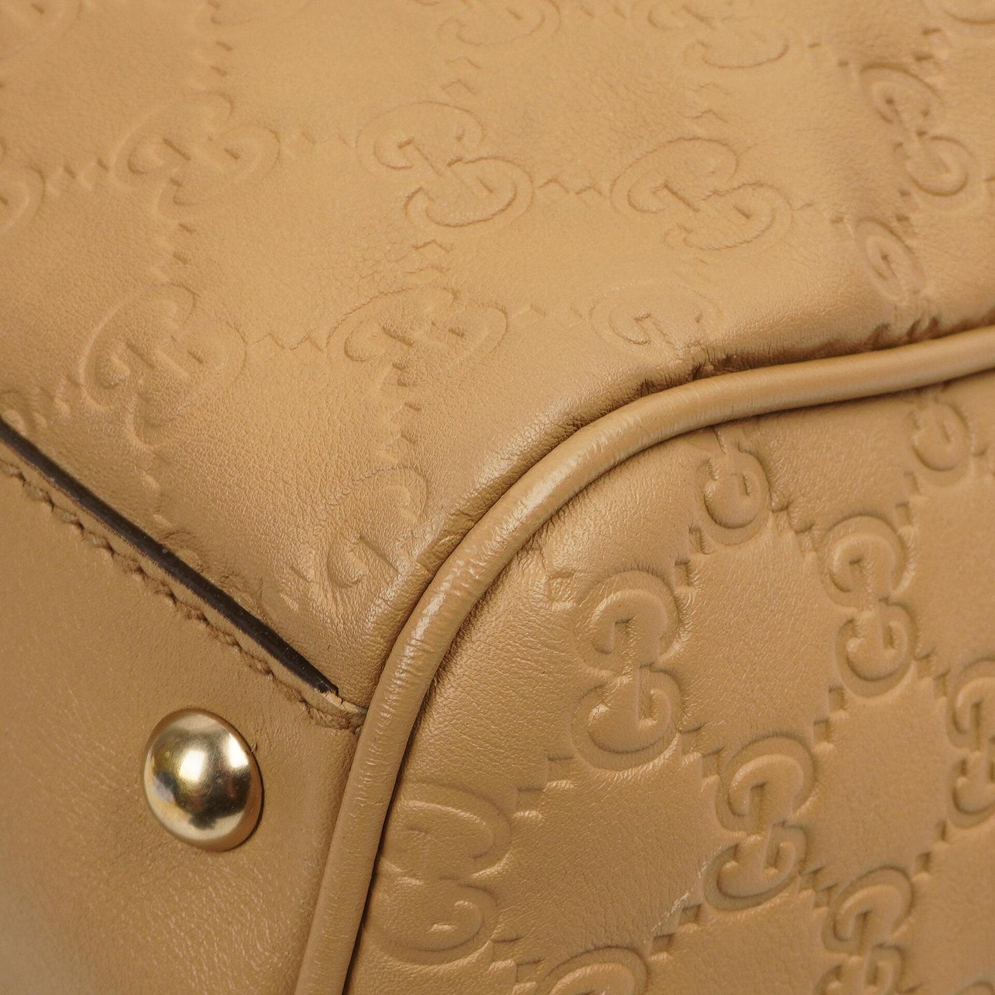 Gucci Britt Beige Guccissima Leather Boston Bag