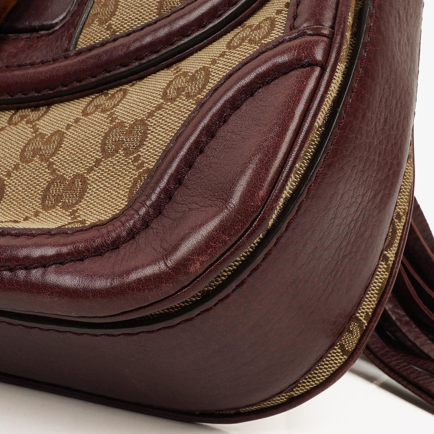 Gucci Brown GG Canvas Medium New Convertible Bamboo Top Handle Bag