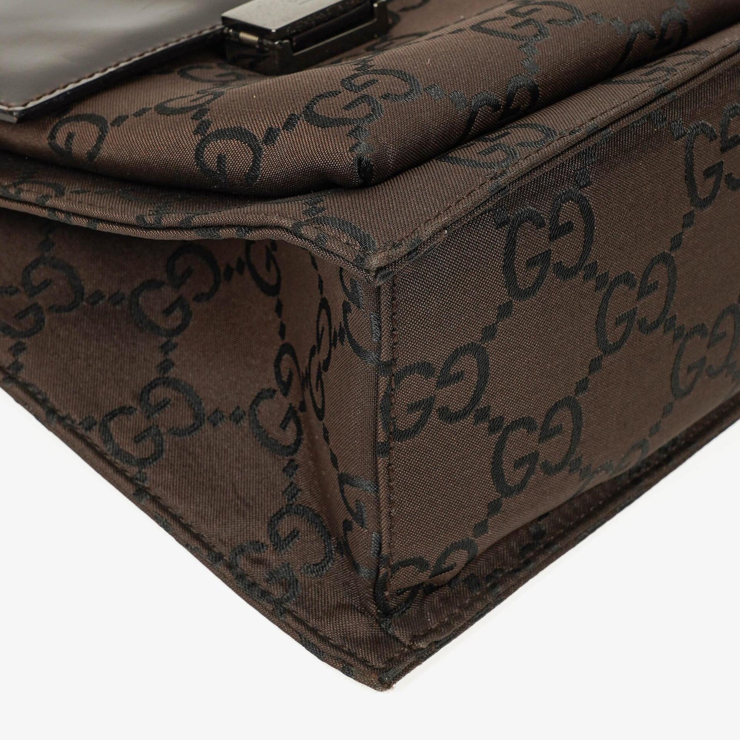 Gucci Brown GG Nylon Double Pocket Shoulder Bag