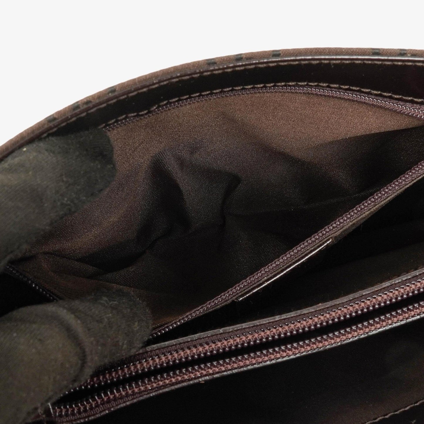 Gucci Brown GG Nylon Double Pocket Shoulder Bag