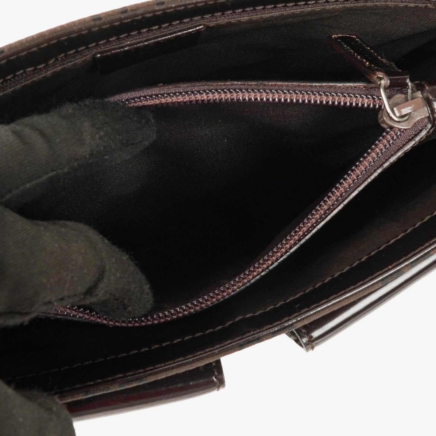 Gucci Brown GG Nylon Double Pocket Shoulder Bag