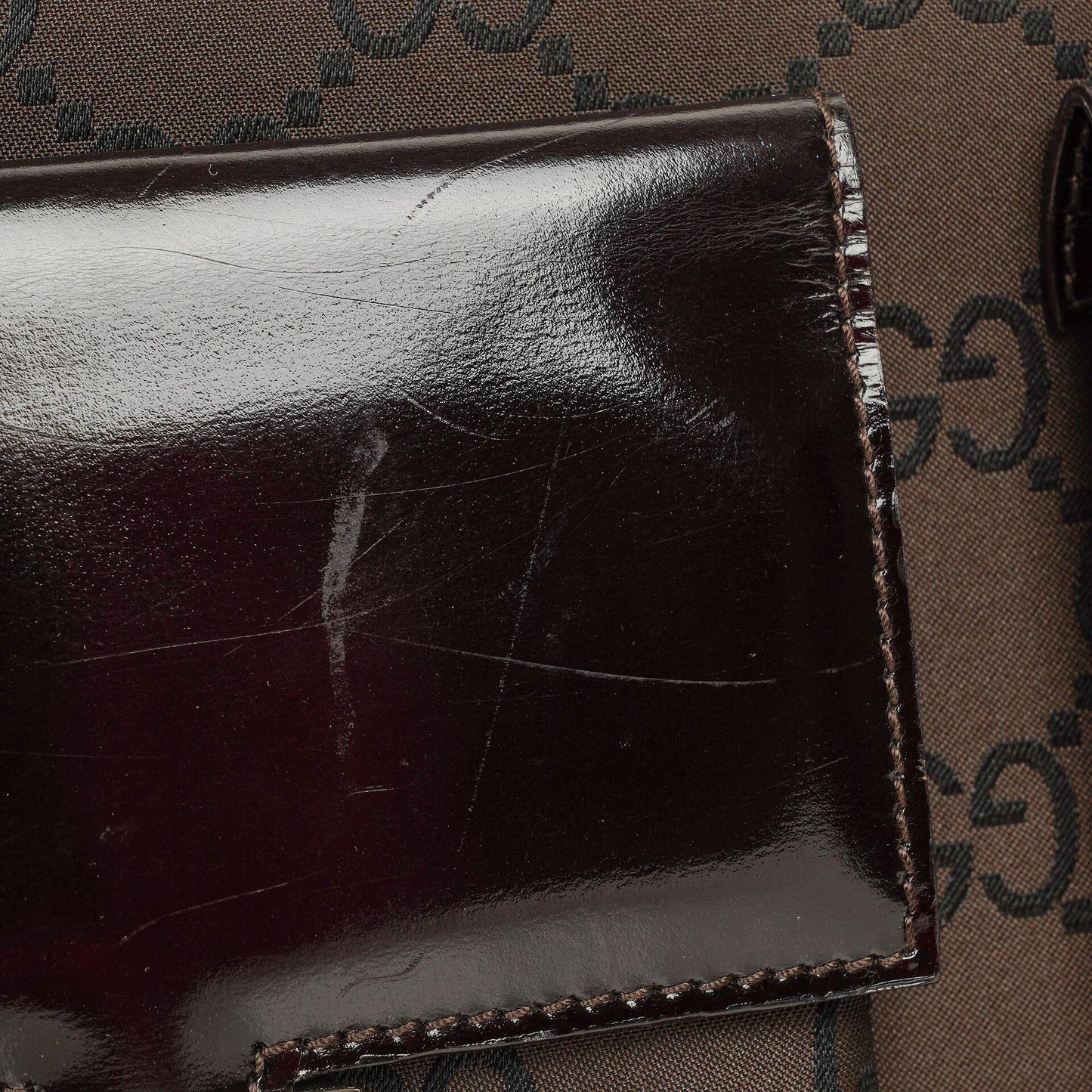 Gucci Brown GG Nylon Double Pocket Shoulder Bag