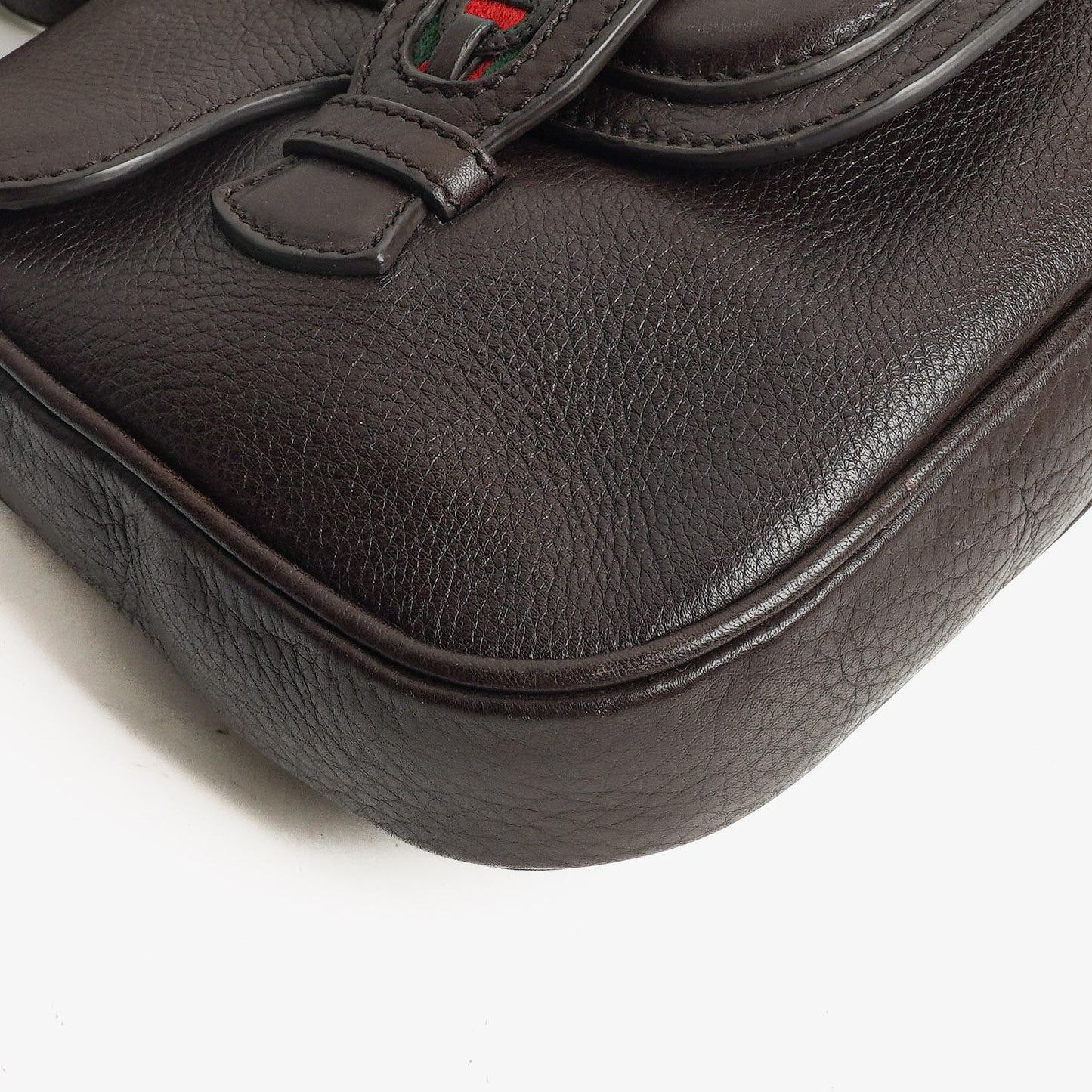 Gucci Brown Leather Dressage Crossbody Bag