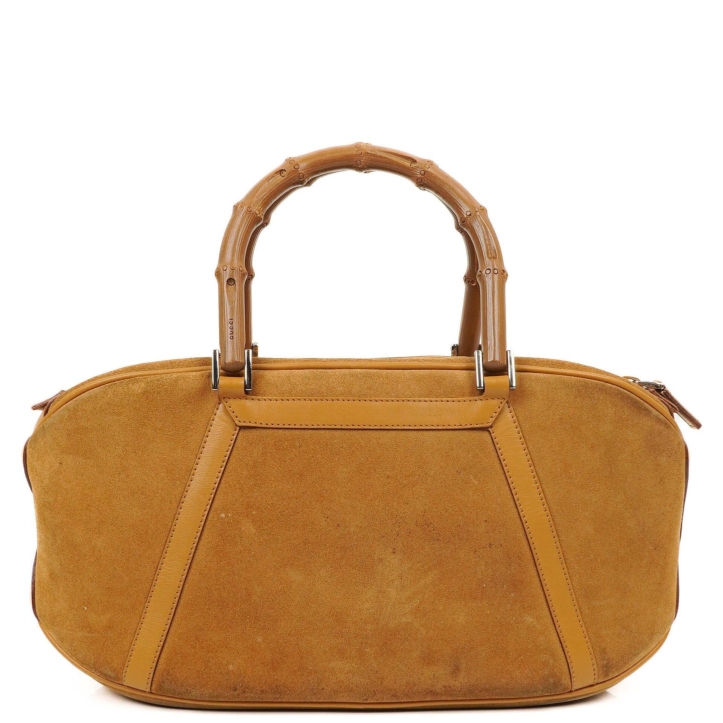 Gucci Brown Suede and Leather Bamboo Top Handle
